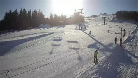 widok na stok narciarski w Ośrodku Ryterskim