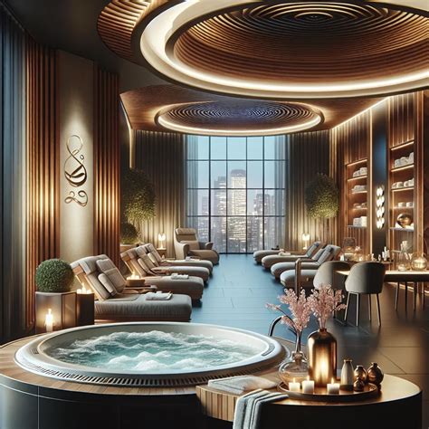 Ilustracja przedstawiająca parę relaksującą się w luksusowym hotelowym SPA