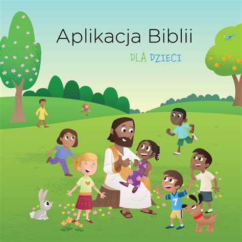 Ilustracja z Biblii dla dzieci, przedstawiająca scenę biblijną.