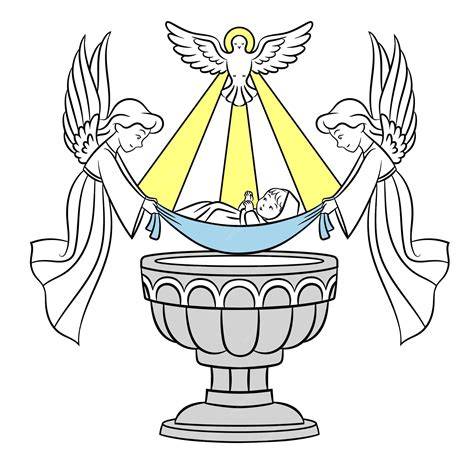 Ilustracja przedstawiająca tradycyjne symbole chrztu: świecę i szatkę