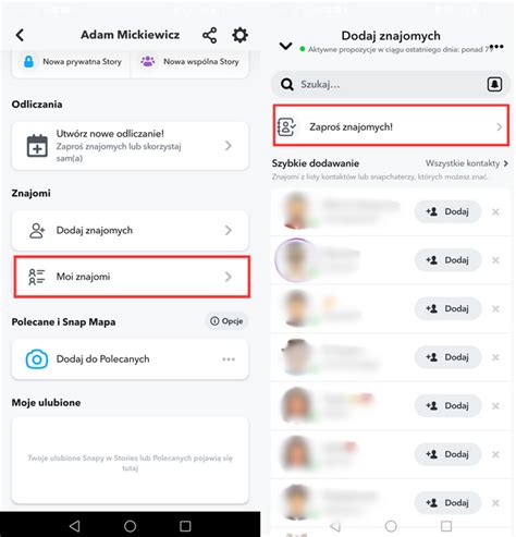 Schemat porównujący blokadę i usunięcie ze znajomych na Snapchacie