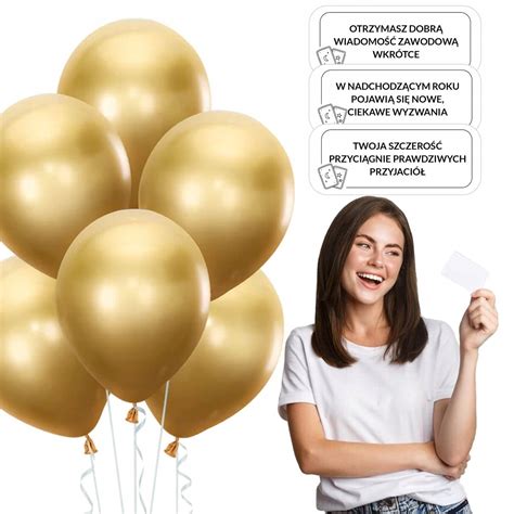 zestawienie balonów na Andrzejki w kolorach czerni, złota i srebra