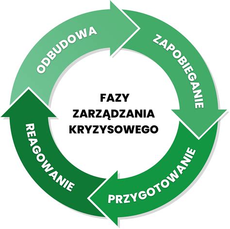 Grafika przedstawiająca schemat zarządzania kryzysowego w firmie rodzinnej.