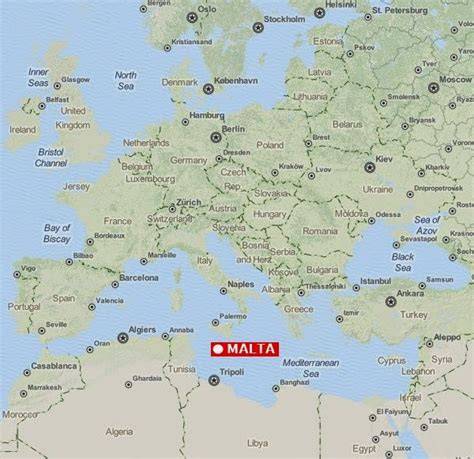 Mapa Malty z zaznaczoną trasą pielgrzymki