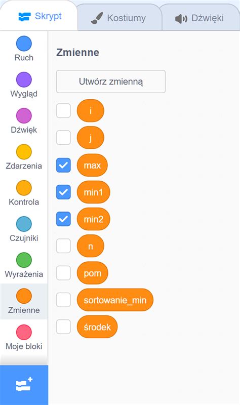Zrzut ekranu interfejsu programu Scratch z widocznym projektem kalendarza adwentowego