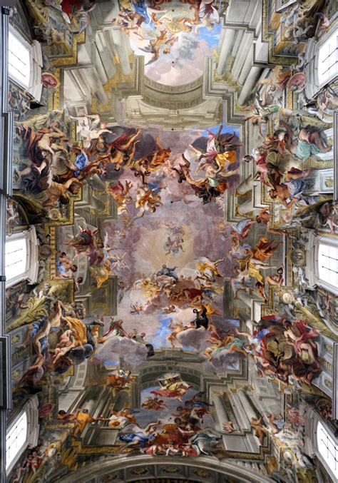 Andrea del Pozzo, Alegoria misji jezuickich i triumf św. Ignacego, fresk na sklepieniu nawy kościoła San Ignazio, 1691-1694, Rzym, Włochy, wikimedia.org, CC BY-SA 2.0