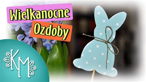 Zajączek wielkanocny na patyku jako dekoracja DIY