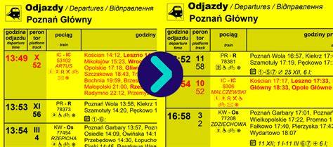Rozkład jazdy z zaznaczonymi trasami i godzinami przyjazdów do poszczególnych miast
