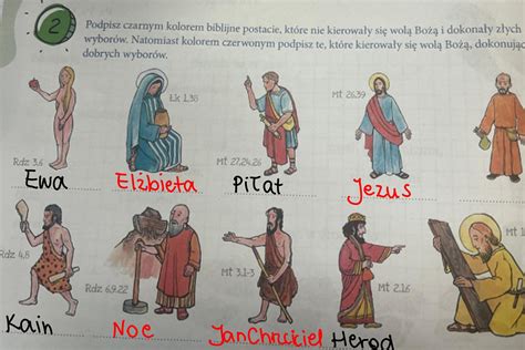 Postacie biblijne i fantastyczne spotykają się w lesie