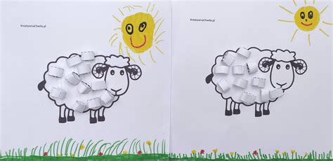 Przykład pracy plastycznej: malowane baranki