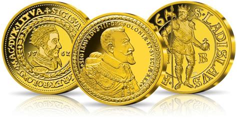 Ilustracja przedstawiająca przekrój przez różne historyczne monety z różnych epok i kultur
