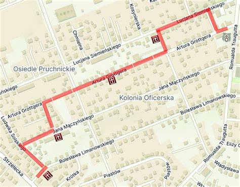 Mapa z zaznaczonymi trasami procesji Bożego Ciała w Gdyni