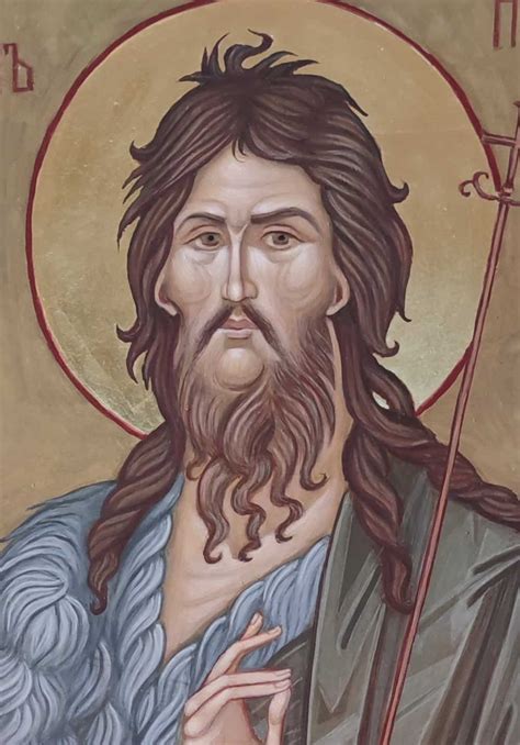 Fragment obrazu przedstawiający Jezusa, Jana Chrzciciela i aniołów trzymających szaty