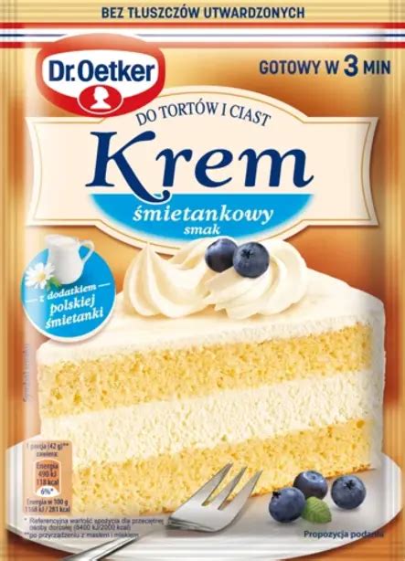 Schemat przygotowania kremu do tortów Dr. Oetkera