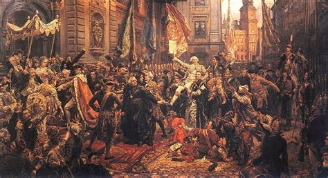 Ilustracja przedstawiająca uchwalenie Konstytucji 3 Maja