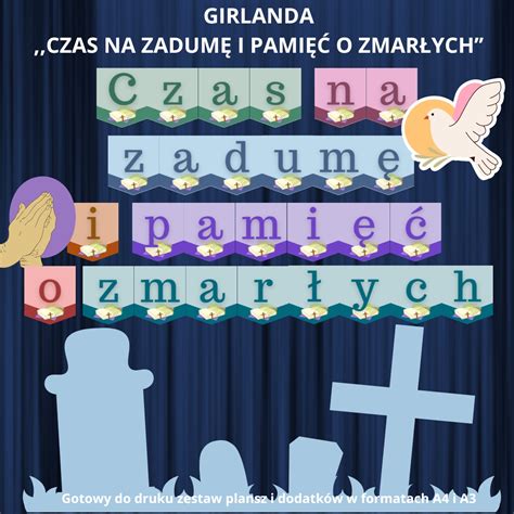 Ilustracja symbolizująca zadumę i pamięć o zmarłych