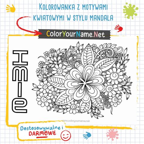 Przykład diademu w stylu boho z motywami kwiatowymi