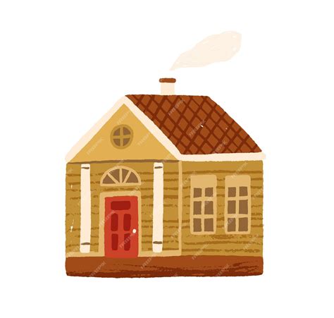 Ilustracja przedstawiająca przytulny dom z dymiącym kominem, symbolizujący ciepło rodzinne.