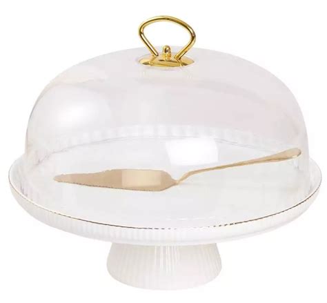 Elegancka patera z kloszem na ciasto