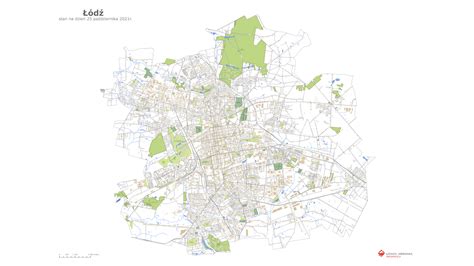 Mapa Łodzi z zaznaczonymi popularnymi lokalizacjami studniówkowymi.