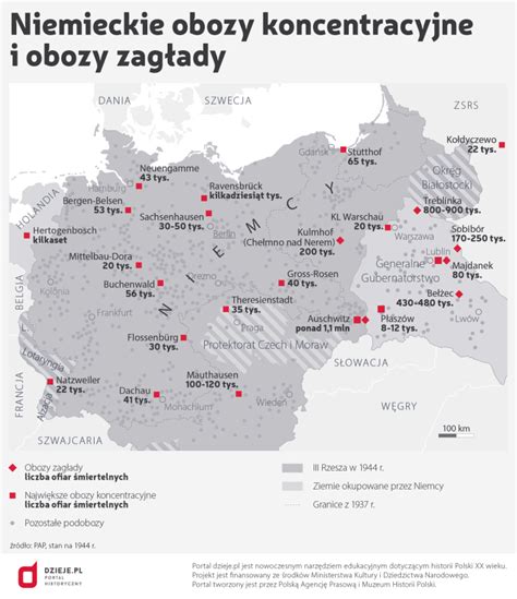 Mapa Europy z zaznaczonymi obozami koncentracyjnymi i ośrodkiem w Hartheim