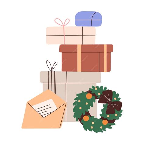 Ilustracja prezentów świątecznych i ikony Amazon