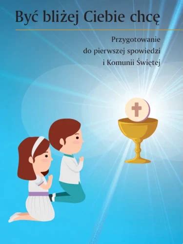 Ilustracja dziecka przystępującego do Pierwszej Komunii Świętej, symbolizująca jego duchowe przygotowanie i radość.