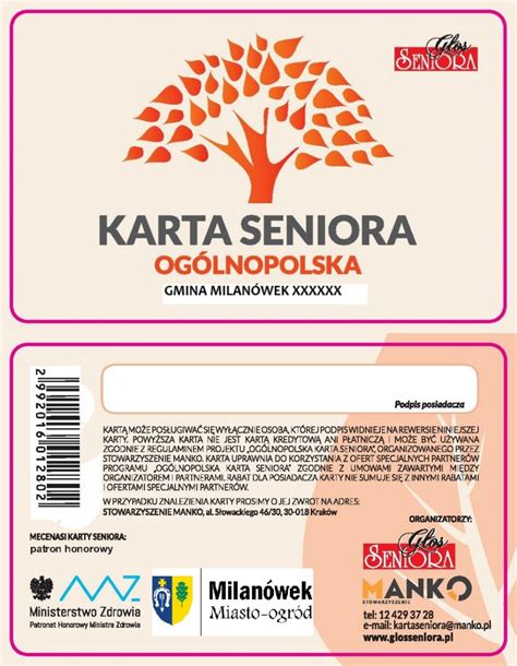 Zdjęcie przedstawiające okładkę Wodzisławskiej Karty Seniora