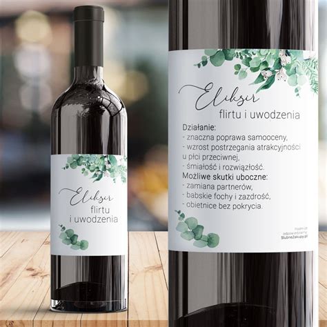 Przykładowy zestaw etykiet samoprzylepnych na alkohol weselny.