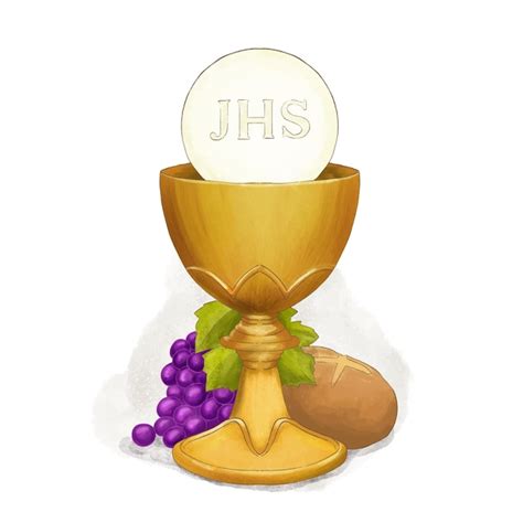 Symbolika Eucharystii - kielich i hostia.