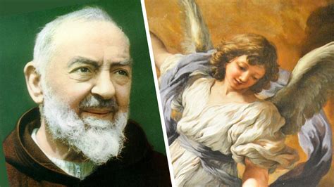 Portret Ojca Pio z wyobrażeniem jego Anioła Stróża.