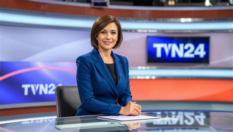 Zdjęcie Macieja Dolegi podczas prowadzenia programu telewizyjnego.