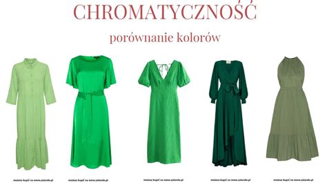 Przykłady sukienek w kolorze butelkowej zieleni w połączeniu z innymi kolorami