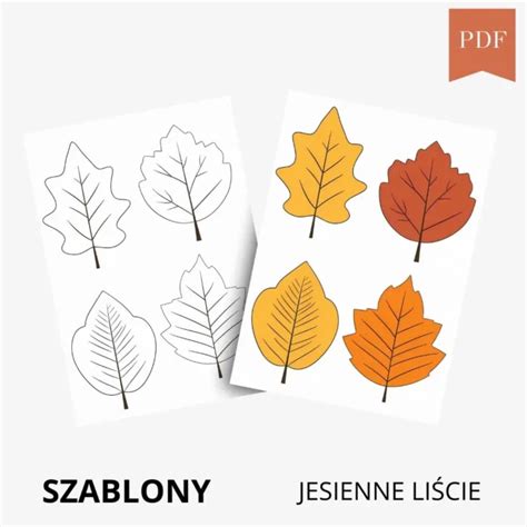 Zestaw wydrukowanych szablonów liści do wycinania
