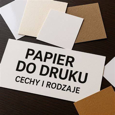 Próbki różnych rodzajów papieru do druku zaproszeń z widocznymi gramaturami.