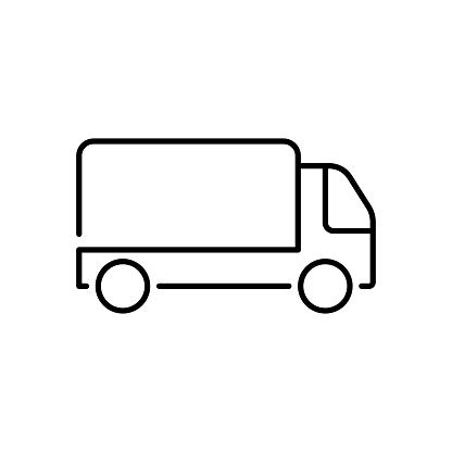 Ilustracja przedstawiająca nowoczesny samochód ciężarowy z logo firmy transportowej