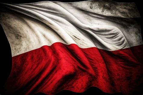 Ilustracja przedstawiająca polską flagę na tle historycznych budynków