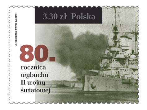 projekt znaczka pocztowego upamiętniającego 80. rocznicę wybuchu II wojny światowej