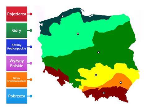Mapa Polski z zaznaczonymi Chrząstowicami i okolicami
