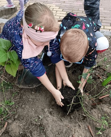 Dzieci sadzą rośliny podczas warsztatów
