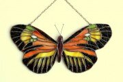 Czarny Motyl - zawieszka witrażowa