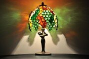 Zielone Winogrona - lampa witrażowa